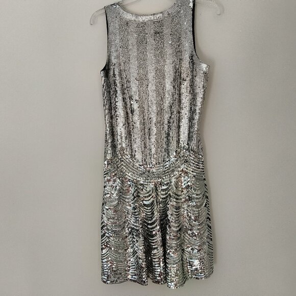 Micheal Kors  Silver Sequin Party Dress Size 4 - Picture 5 of 9
